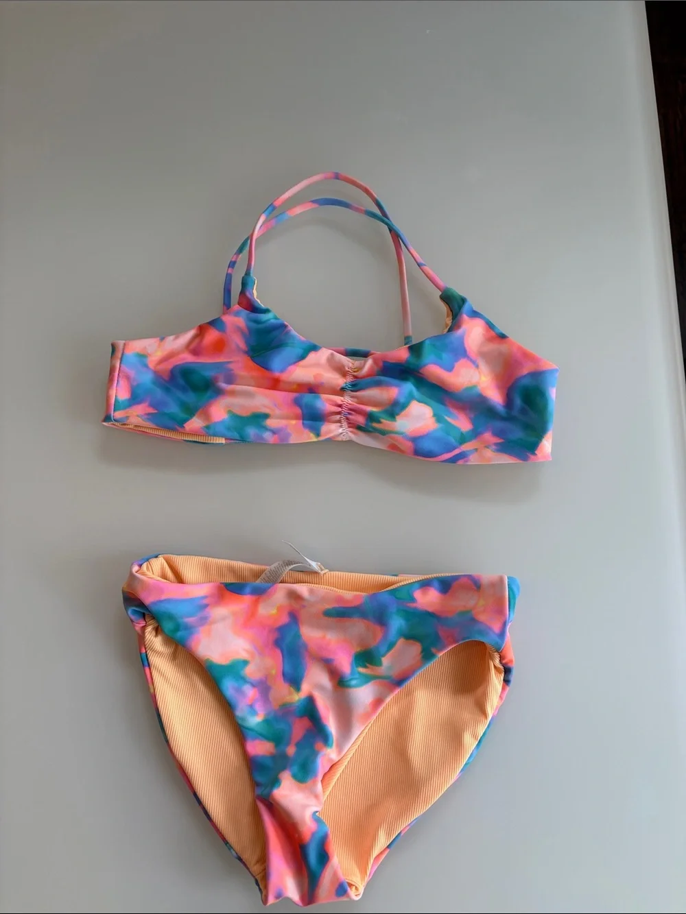 Zella Kids Pink, Blue & Peach Tie-Dye Bikini Set